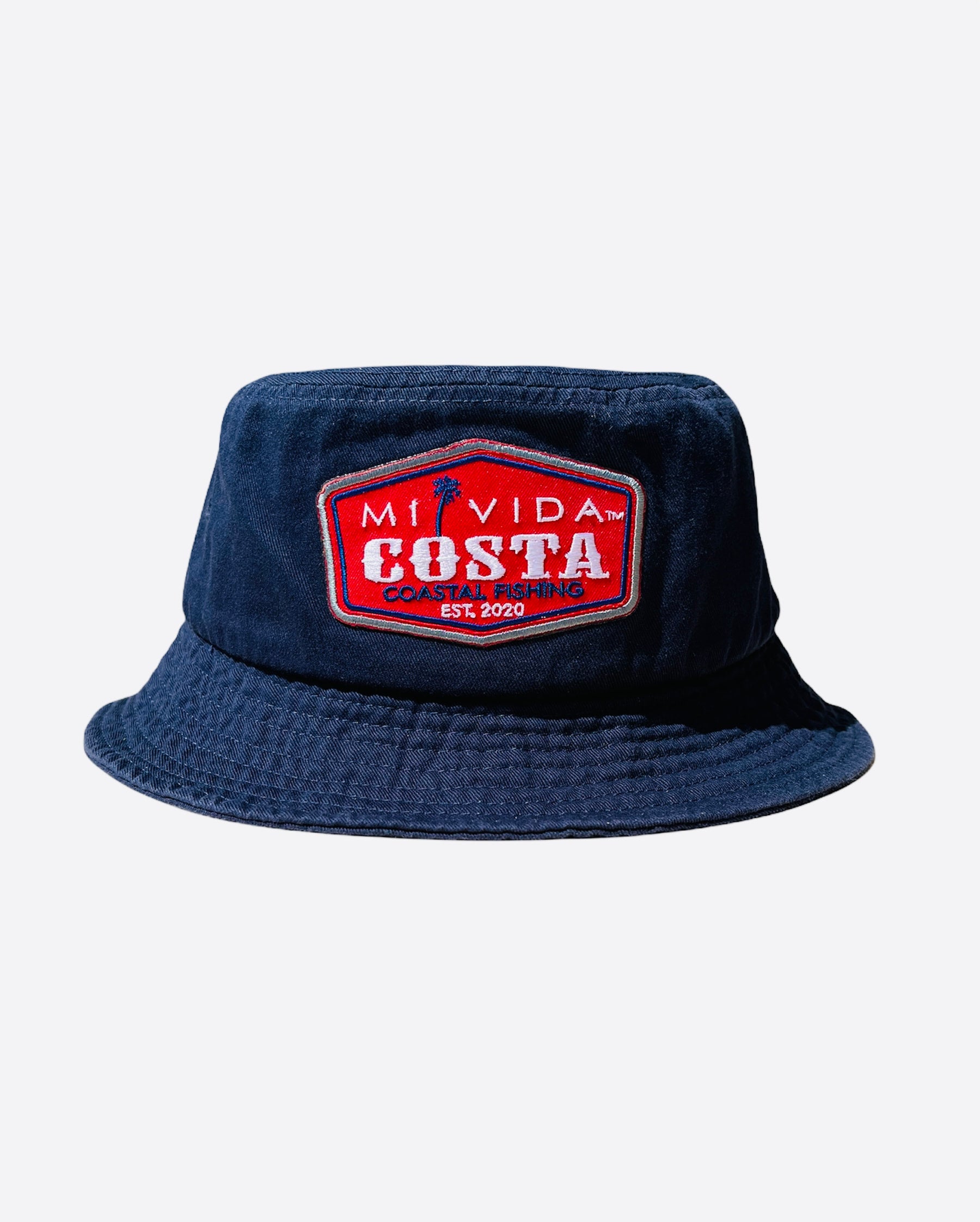 HAT Bucket Hat (Navy / Red-Blue Patch) | Mi Vida Costa Apparel